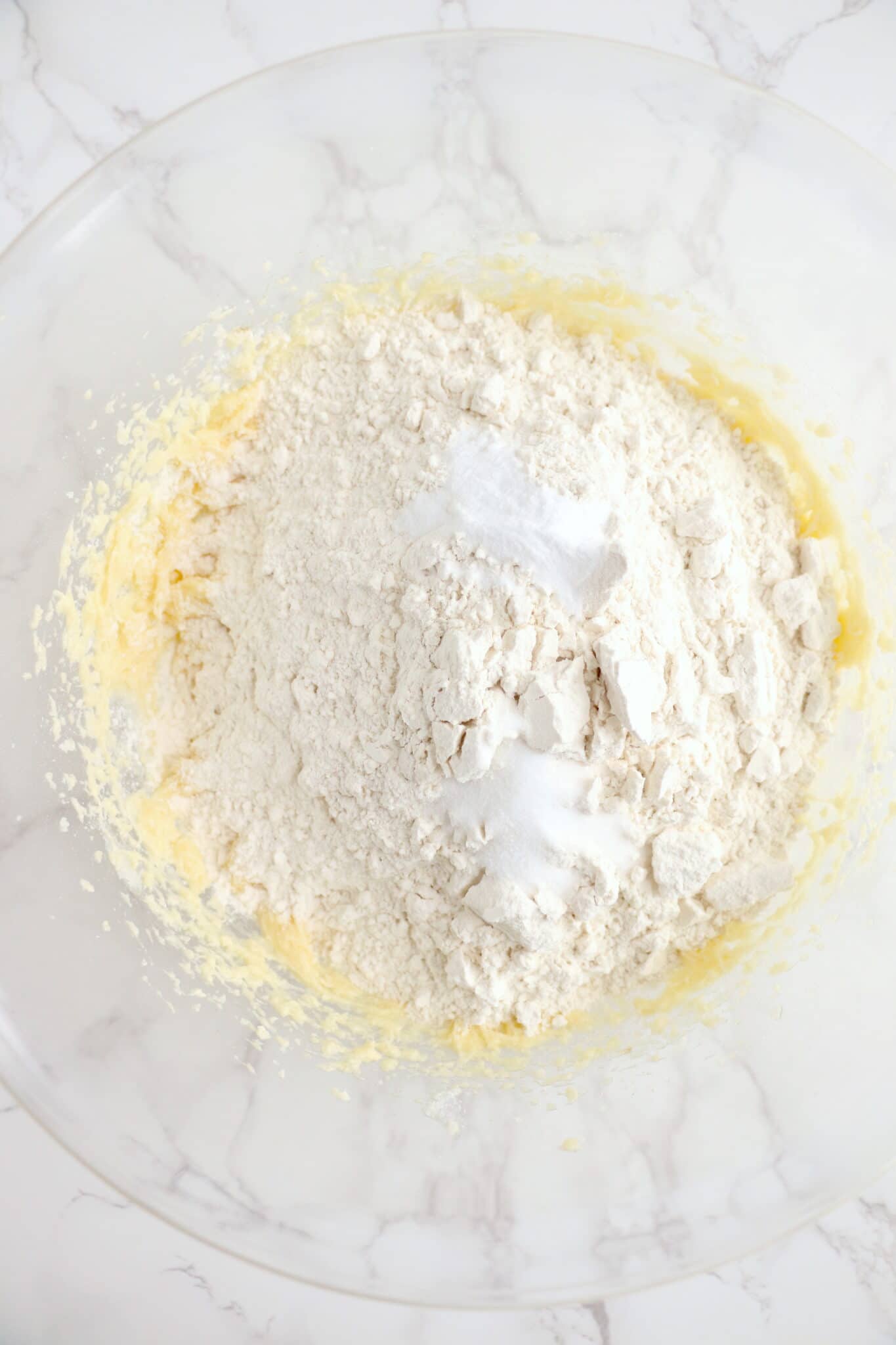 flour over cookie dough
