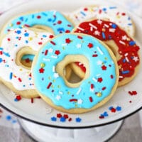 Red, White and Blue Donut Cookies
