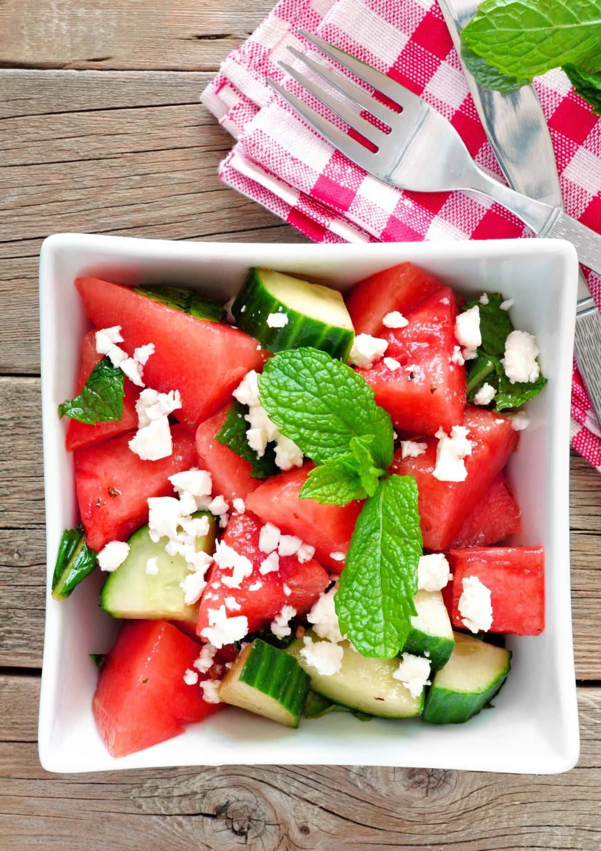 Watermelon Salad in a bowl