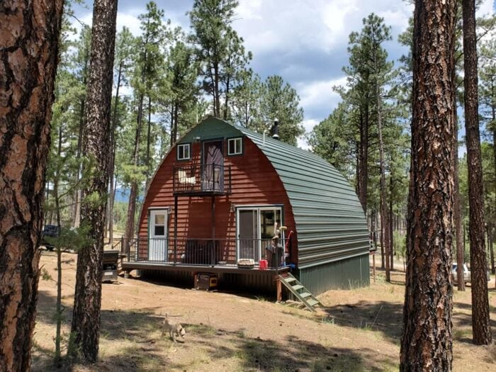 Arched Cabin in the woods.