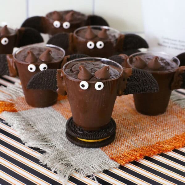 Bat Pudding Shot on an Oreo.