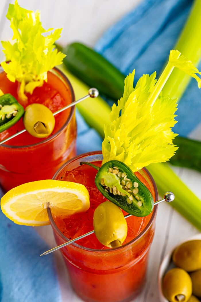 Bloody Mary with celery.