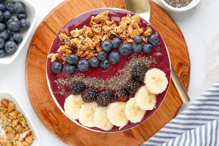 Blueberry Smoothie Bowl in a large bowl.