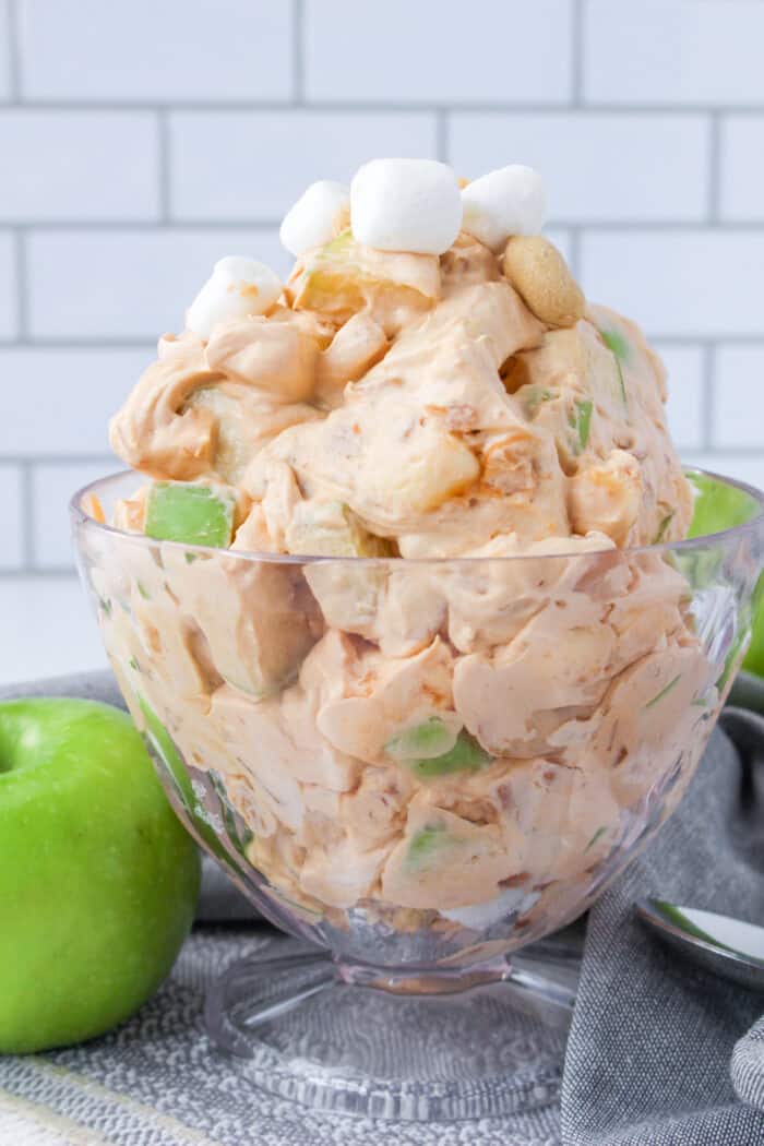 Caramel Apple Salad with a fresh apple on the side.