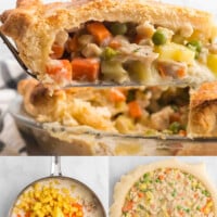 With a creamy filling, chunks of chicken, and lots of veggies, this Homemade Chicken Pot Pie is warming, filling, and easy to make.