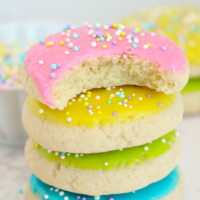 Easter Sugar Cookies with a bite taken out