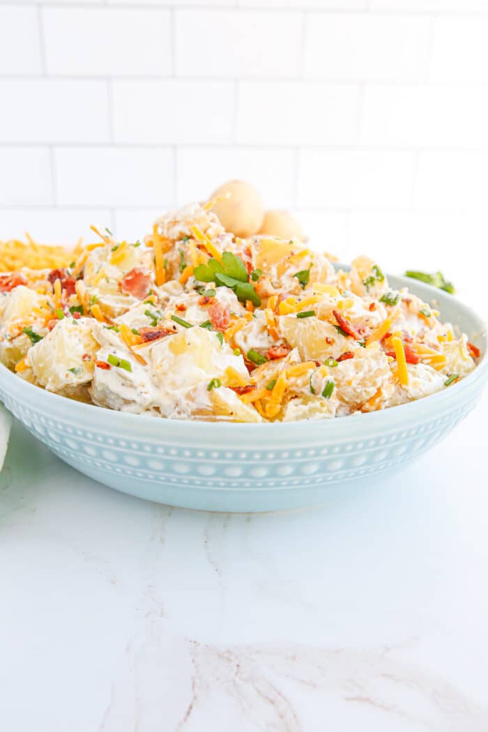 Loaded Potato Salad in a bowl.