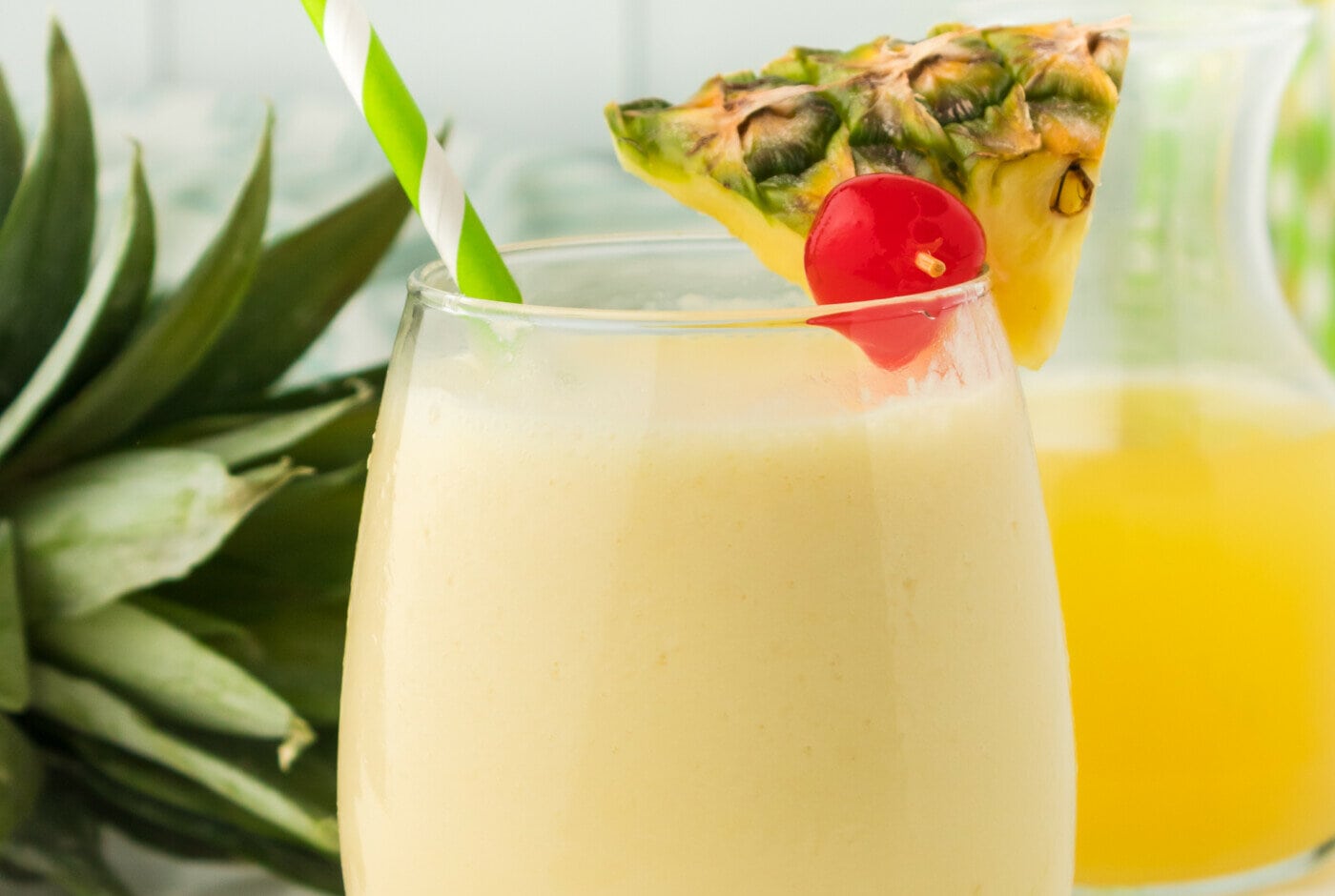 Pineapple Smoothie in a glass.