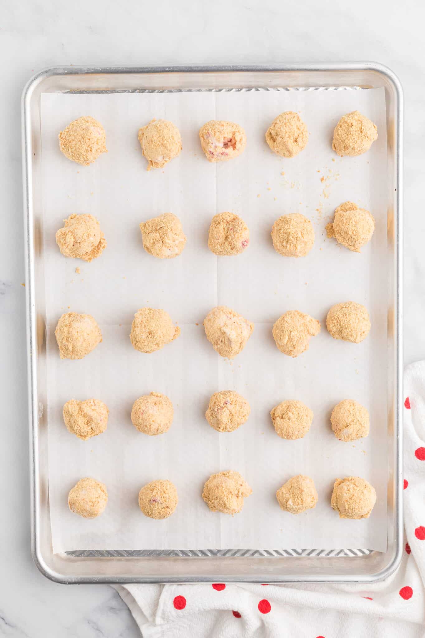 The balls rolled in graham crackers.