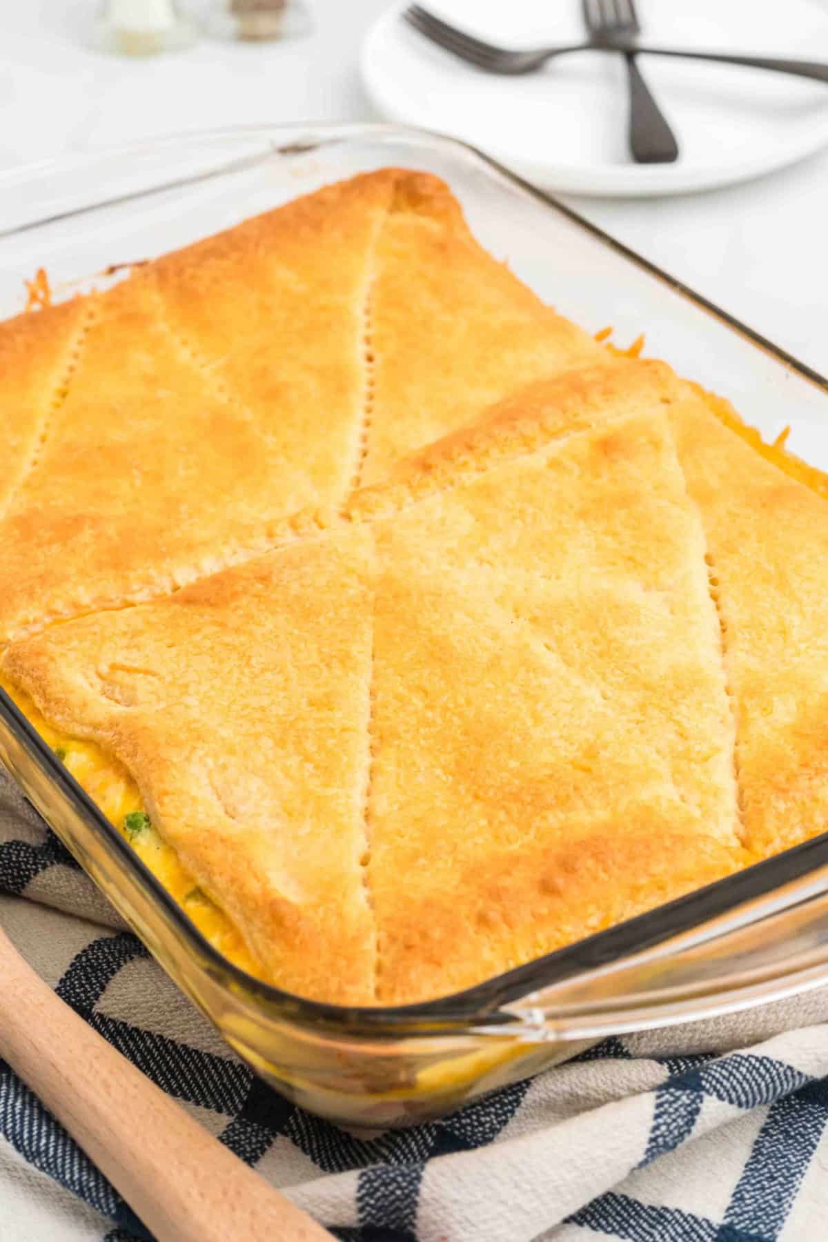 Chicken Pot Pie Casserole in a baking dish