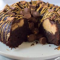 Chocolate Peanut Butter Bundt Cake feature