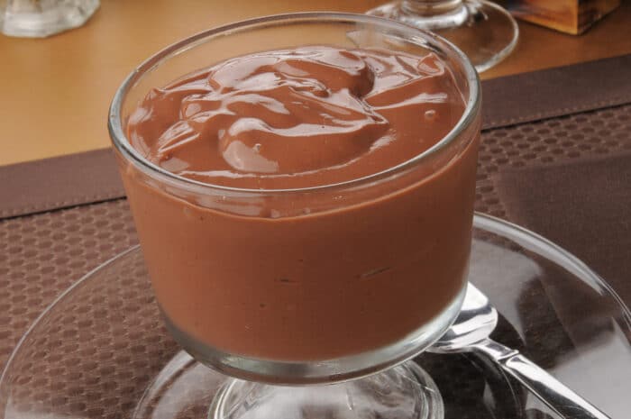 Chocolate pudding in a dish