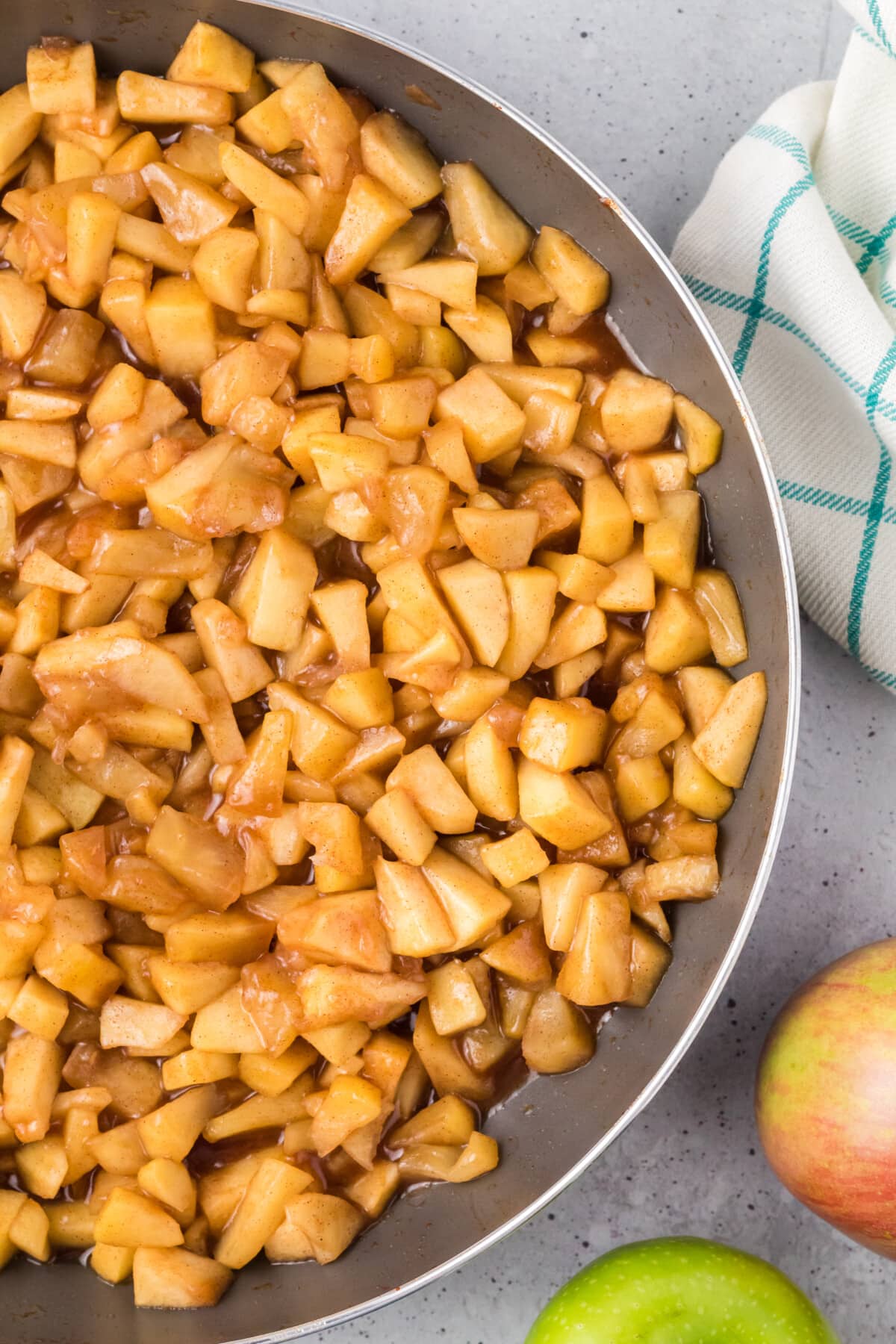 Chopped Apples in a pan
