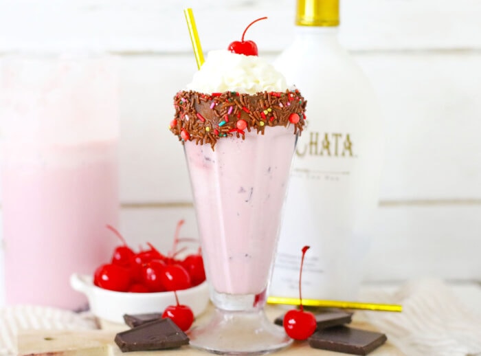 boozy chocolate cherry milkshake