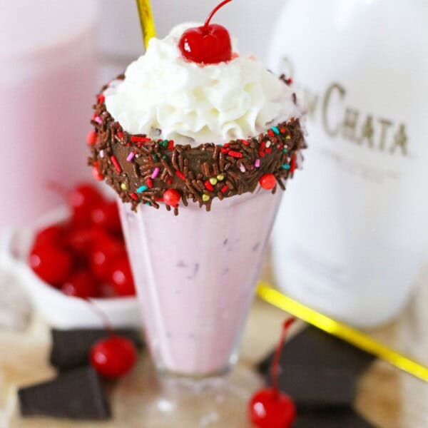 boozy chocolate cherry milkshake