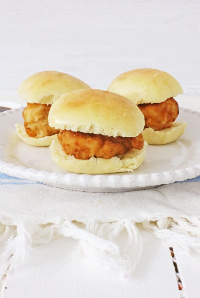 Chicken Minis on a plate.