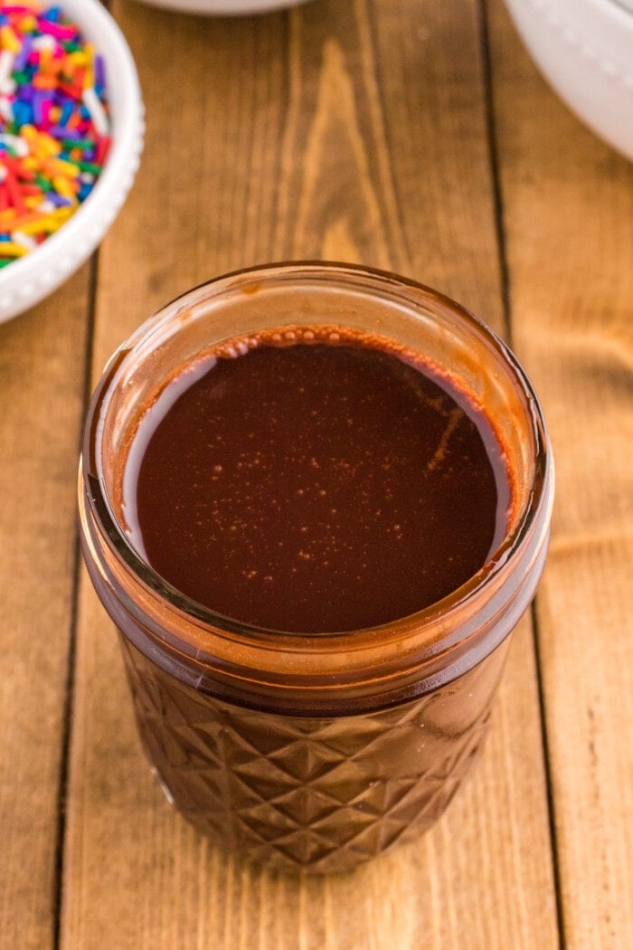 Homemade Chocolate Sauce in a Jar