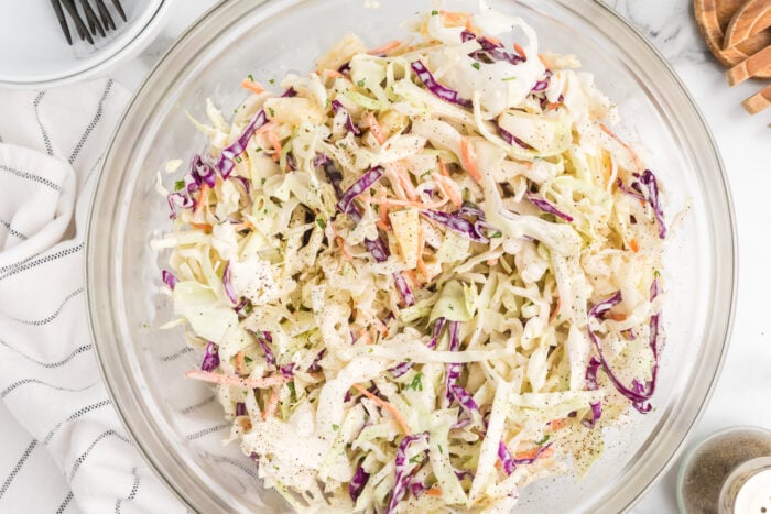 pineapple coleslaw in a bowl