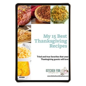 eBook showing Thanksgiving recipes and cover for ebook