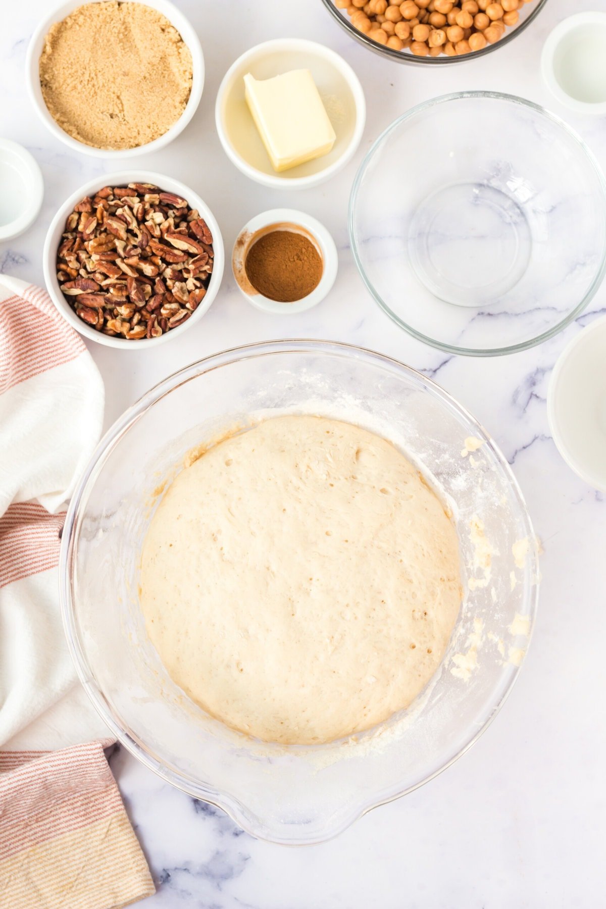 Rising the dough.