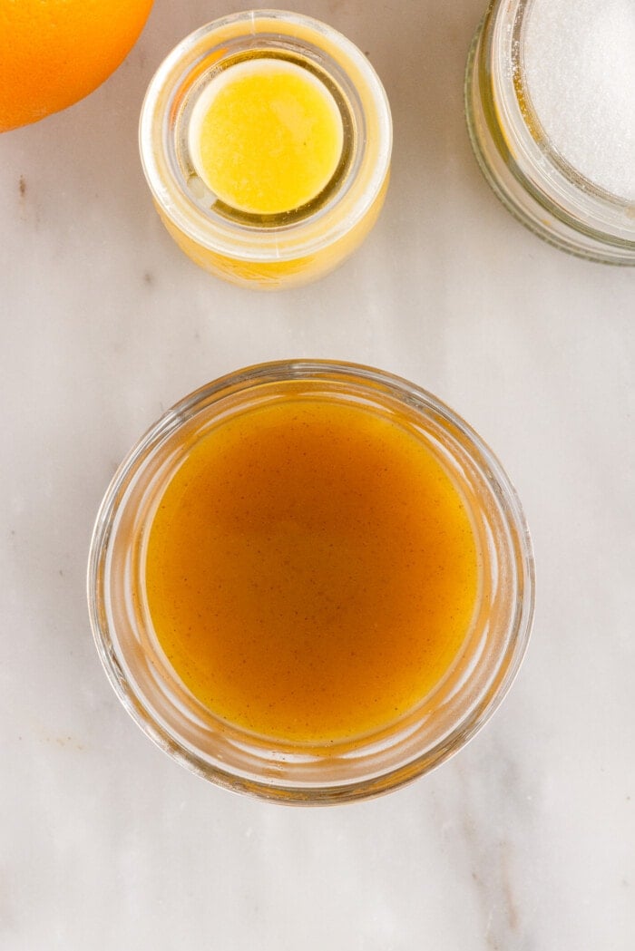 The strained dressing.