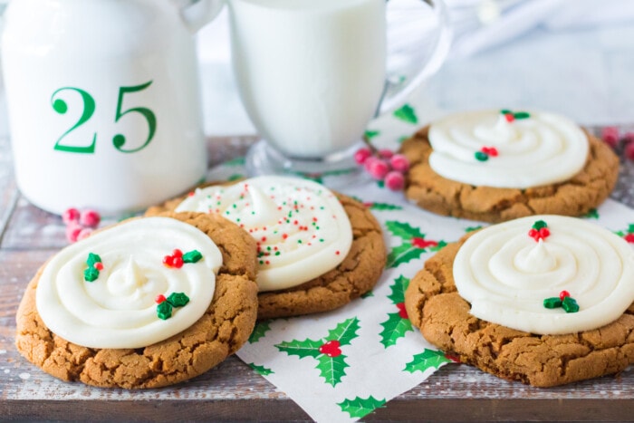Gingerbread Cookies with a mug of milk.