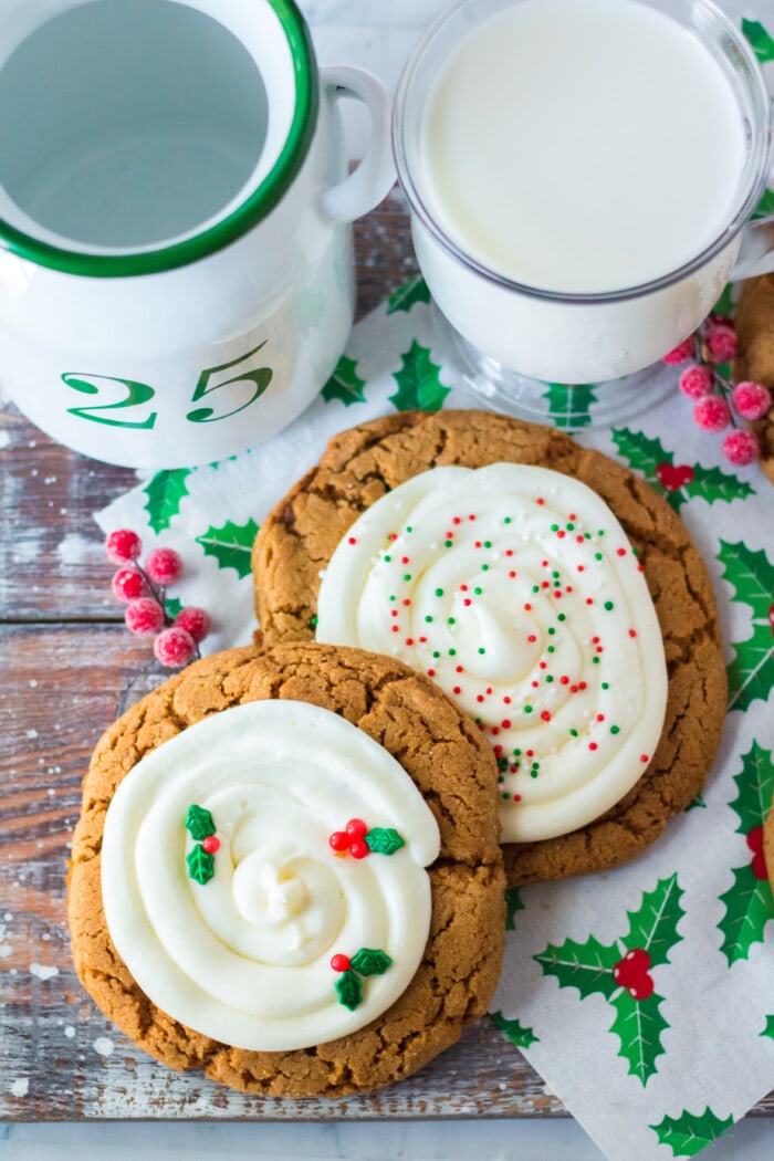 Gingerbread Cookies topped with holiday sprinkles.