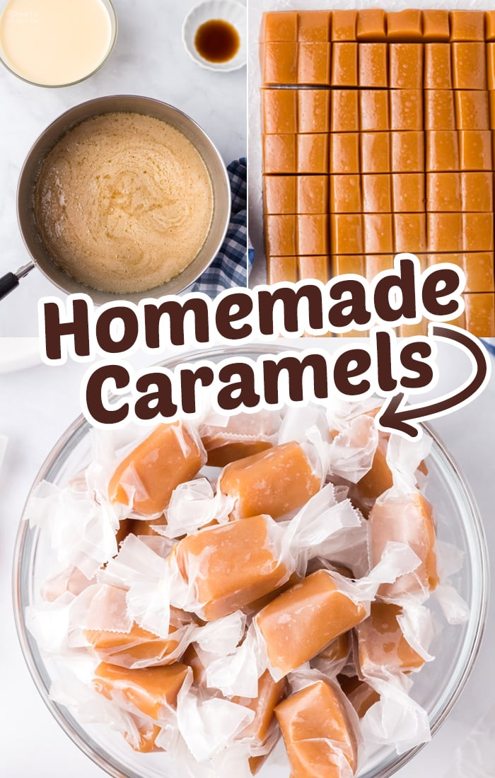 Made with just 6 ingredients, these Homemade Caramels are soft, chewy, and all but melt in your mouth. They have a rich, buttery flavor and make perfect edible gifts for the holiday season. 
