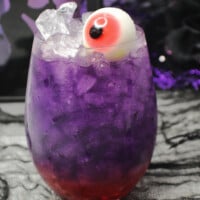 Purple Hooter Cocktail with a gummy eye.