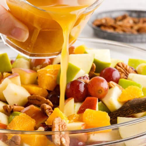 fall fruit salad with orange cinnamon dressing SIMPLE FALL FRUIT SALAD
