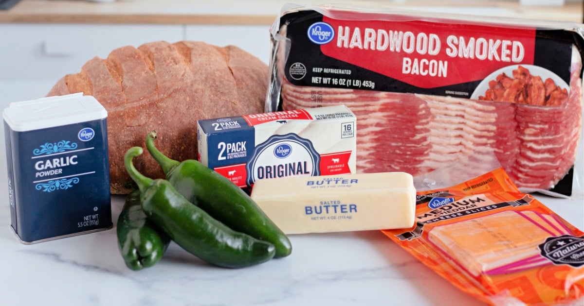 Take your grilled cheese sandwich to the next level! This delicious Jalapeno Popper Bacon Grilled Cheese is a real winner. Jalapeno Popper Grilled Cheese ingredients