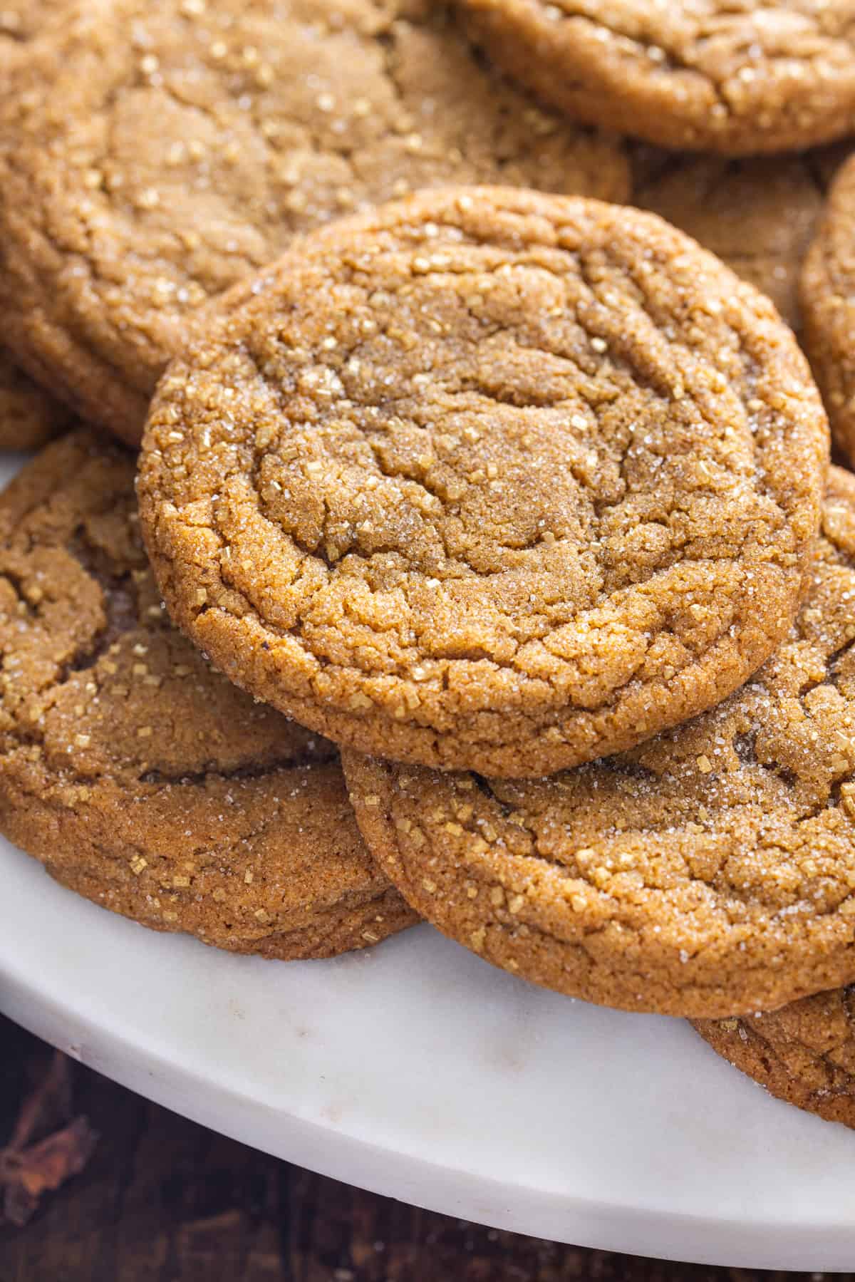 Soft and chewy, these Pumpkin Spice Cookies are perfectly spiced and bake in just 10 minutes! Quick & easy to make. Pumpkin spice cookies on a plate
