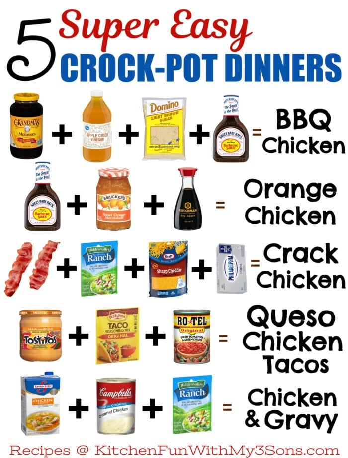 Crock Pot Chicken Dinners Pin