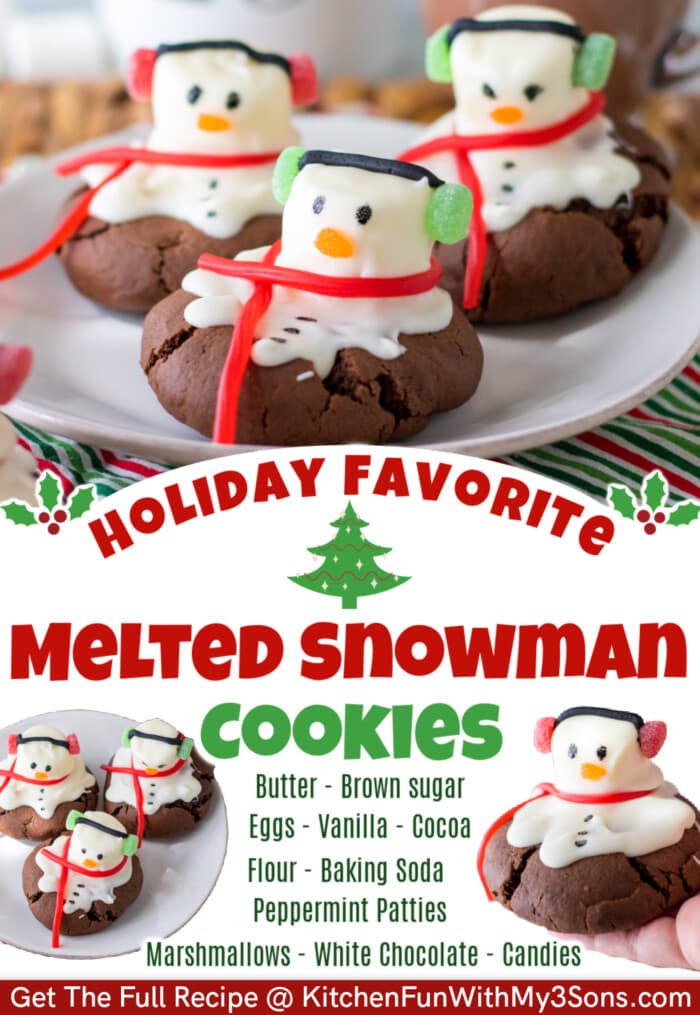 Melted Chocolate Snowman Cookies