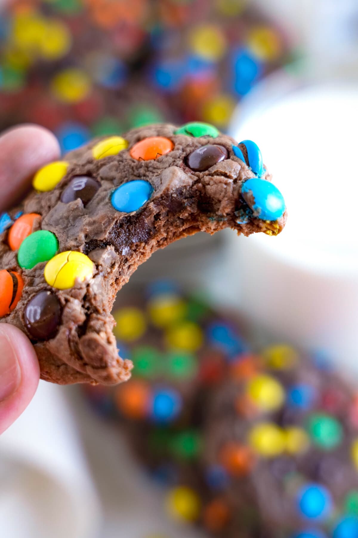 M&M Brownie Cookies bite
