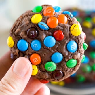 M&M Brownie Cookies feature