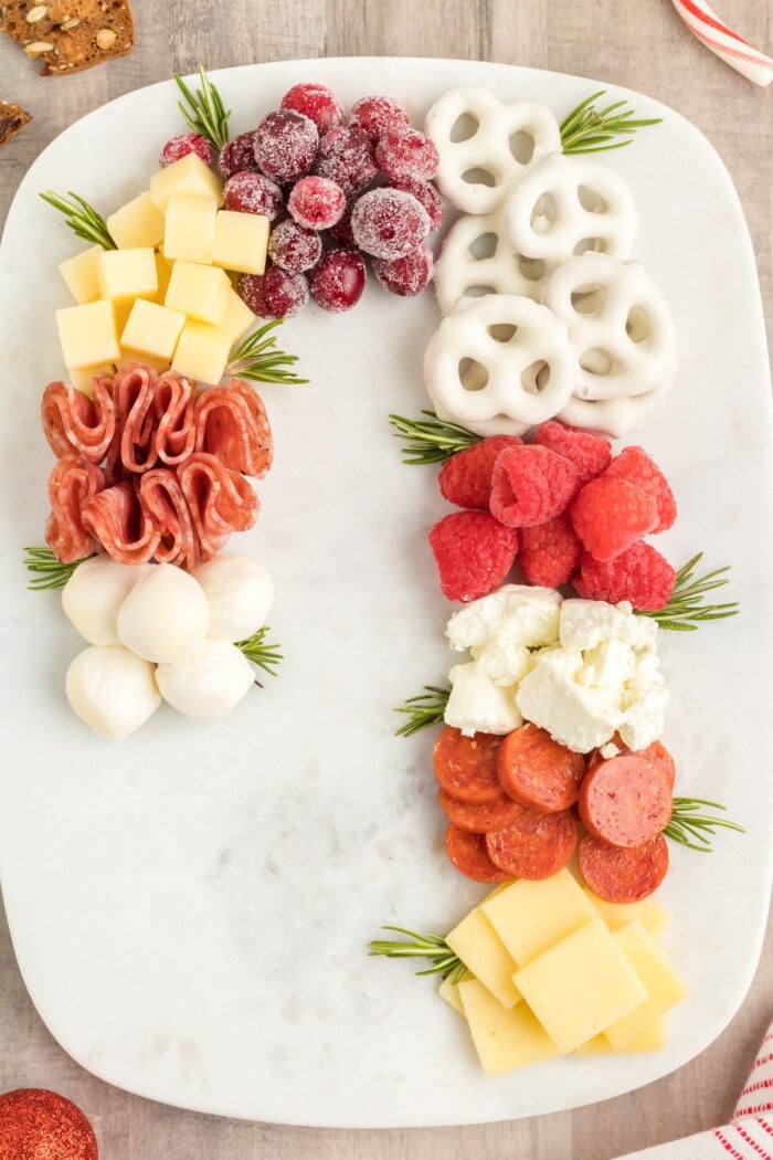 Candy Cane Charcuterie Board 