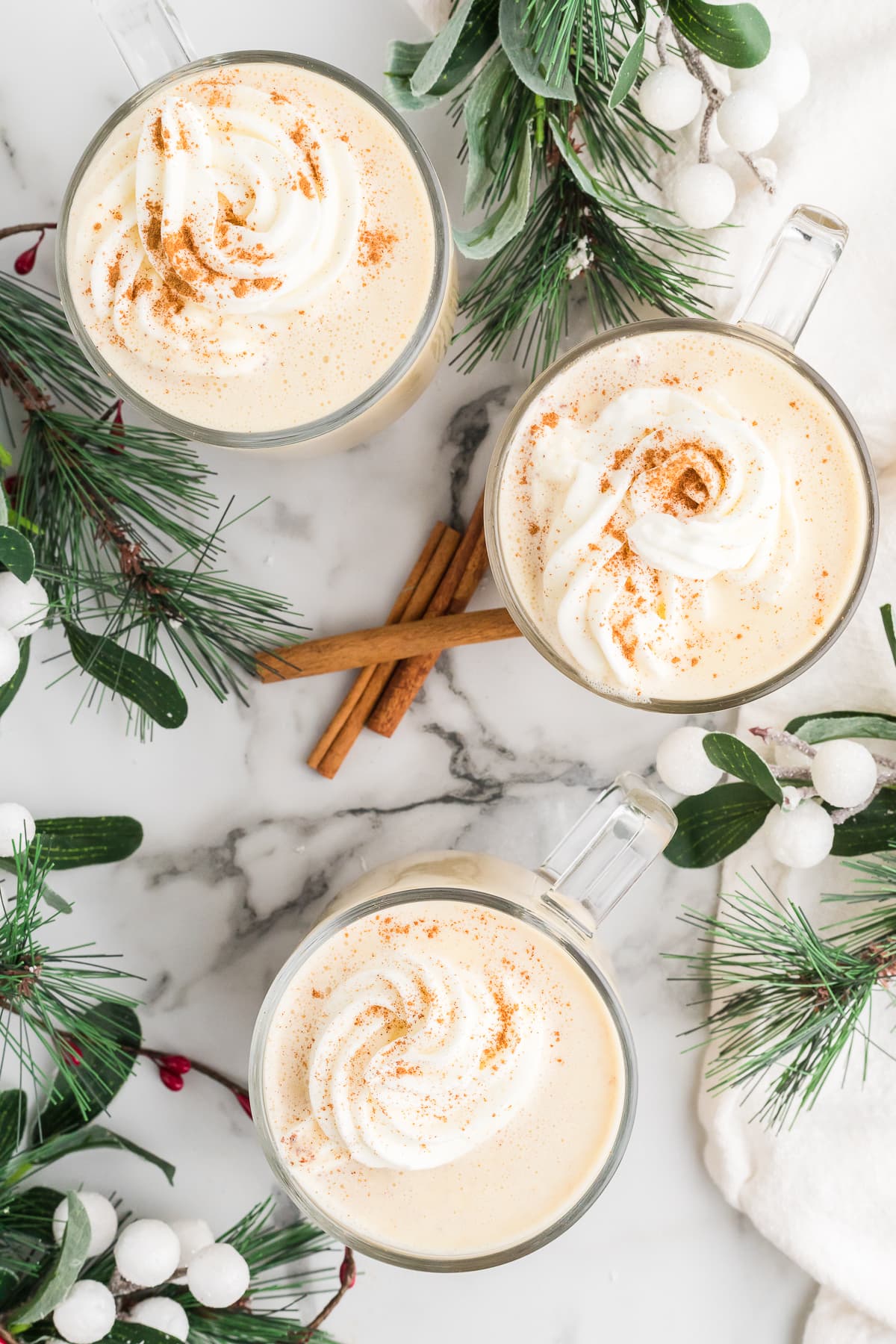 Eggnog with pine needles.