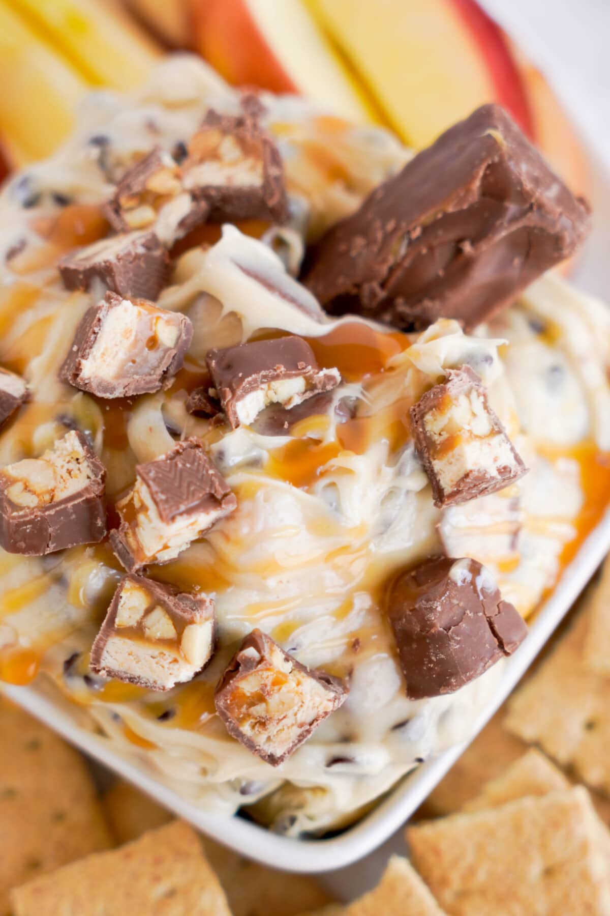Snickers Dip in a bowl