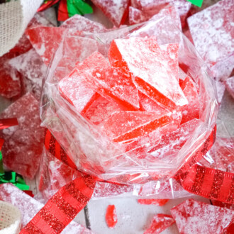 Cinnamon Hard Candy Recipe in a goodie bag.