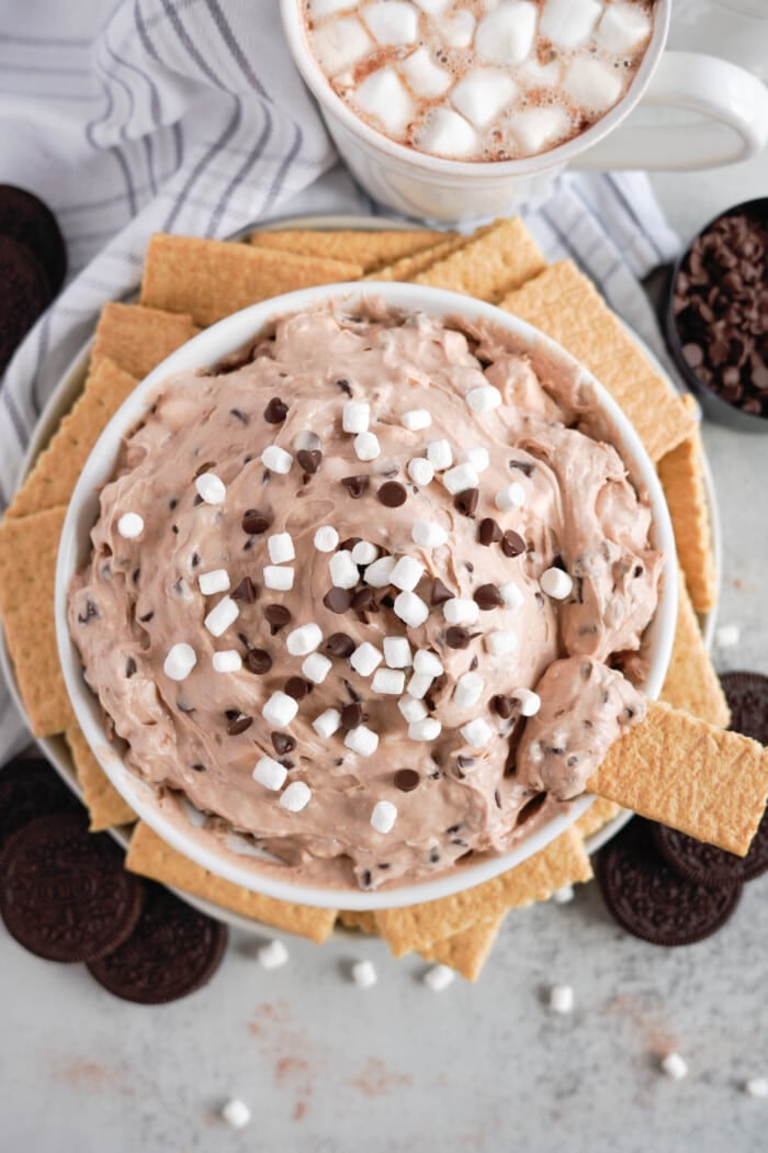 Hot Chocolate Dip in a white bowl.