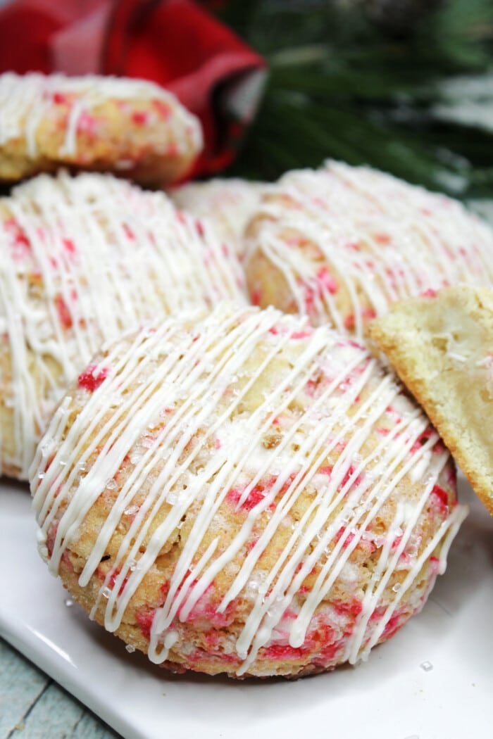 Close up of the Peppermint Cheesecake Cookies.