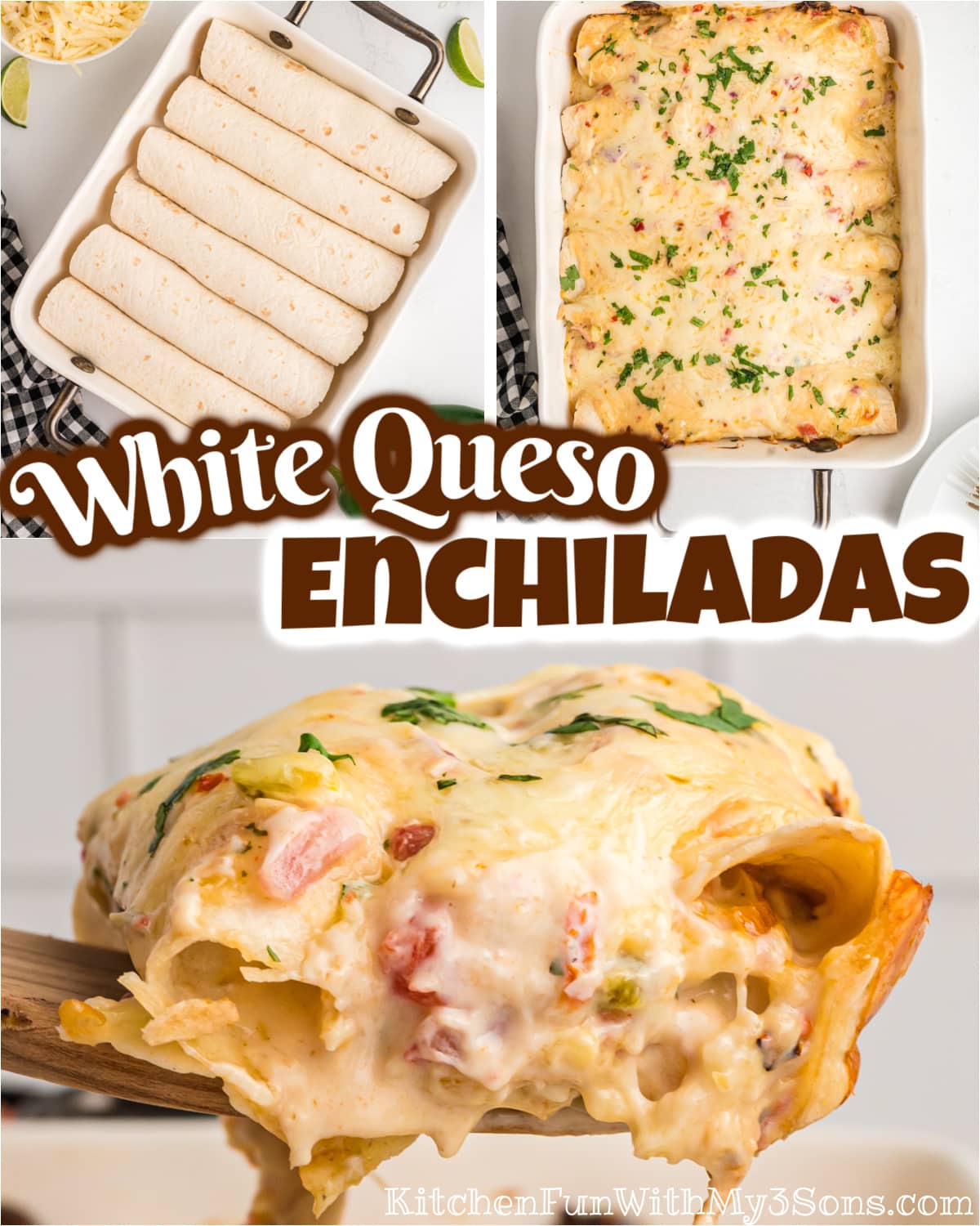 Easy White Queso Enchiladas l Kitchen Fun With My 3 Sons
