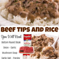 Beef Tips and Rice Pinterest
