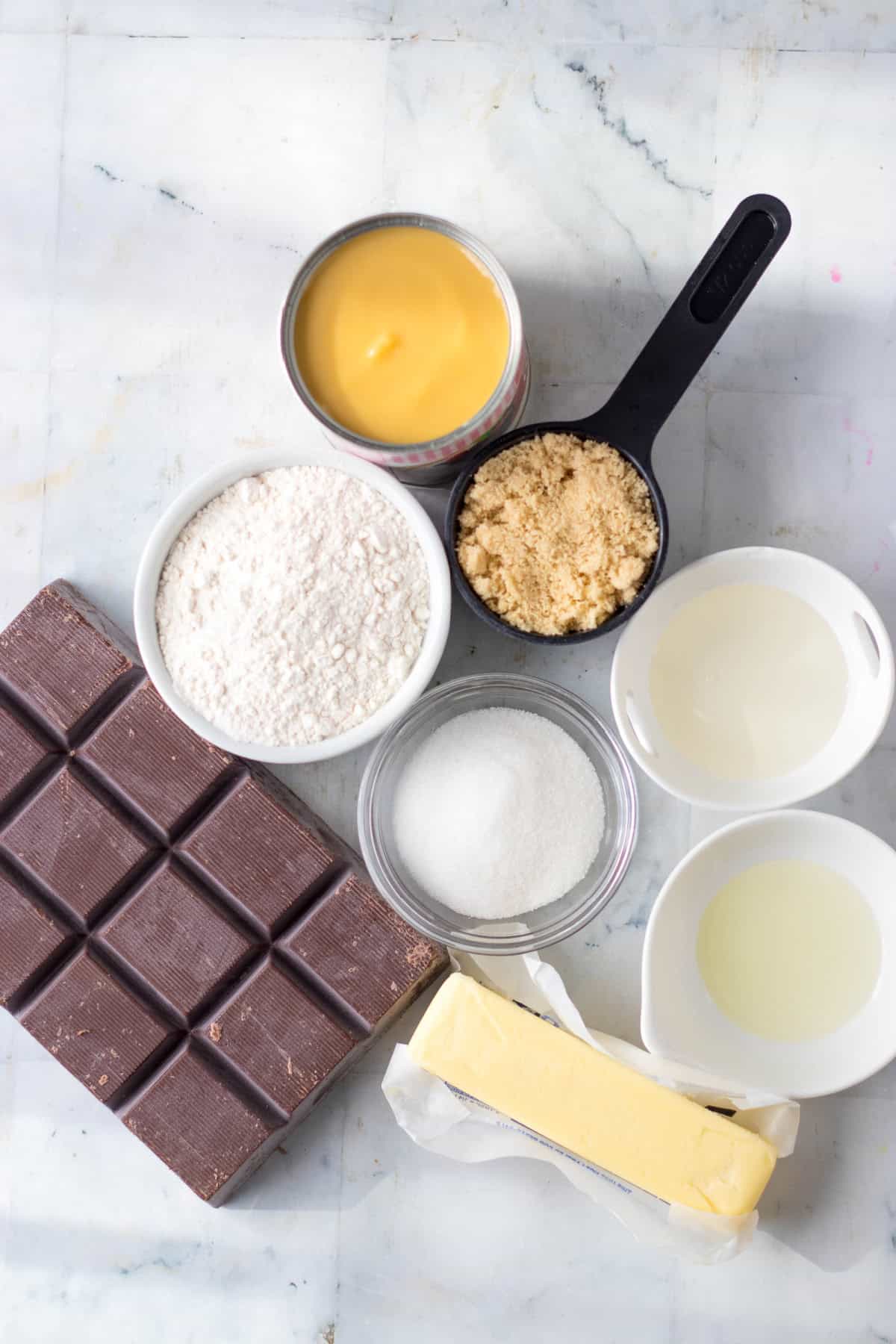 ingredients for Twix Bars