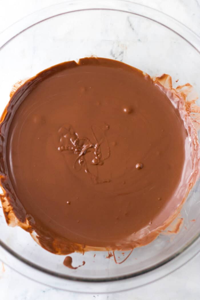 melted chocolate in a bowl