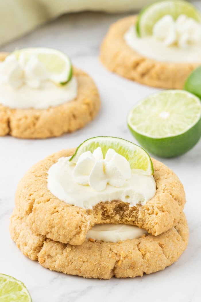 A stack of Key Lime Pie Cookies.