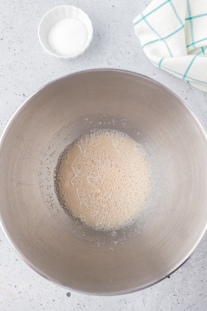 Yeast in a bowl with warm water