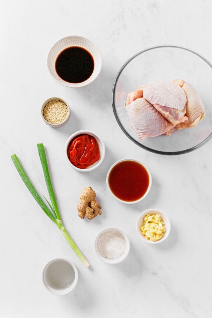 ingredients to make honey garlic chicken thighs in slow cooker