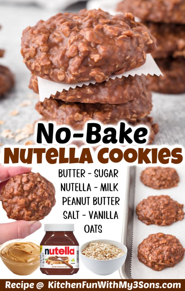 Nutella No Bake Cookies Pin